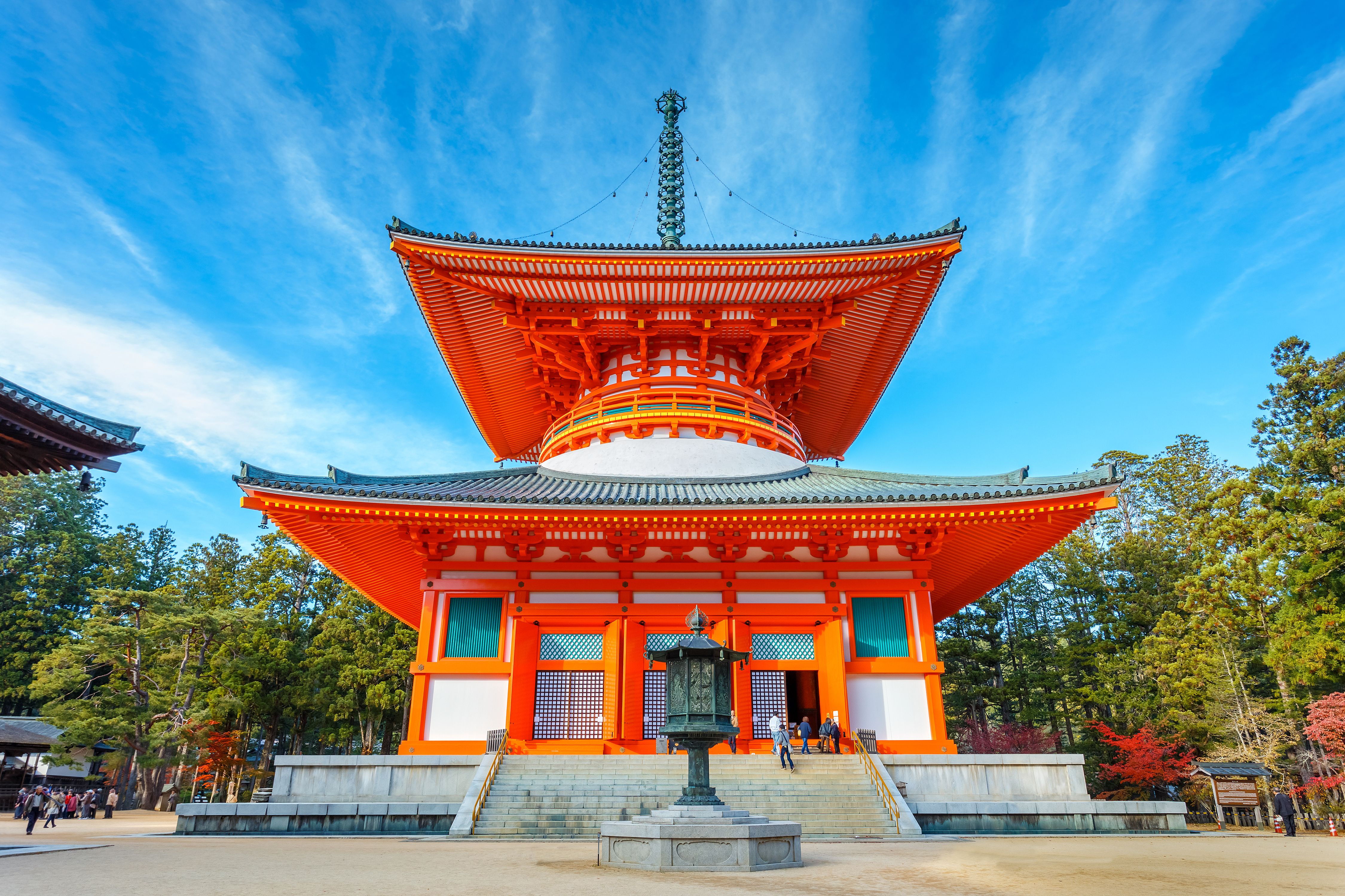 Wakayama, Japan – October 29 2014: Konpon Daito pagoda situated